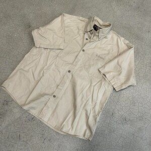 Tan Harley Davidson Short Sleeve Button